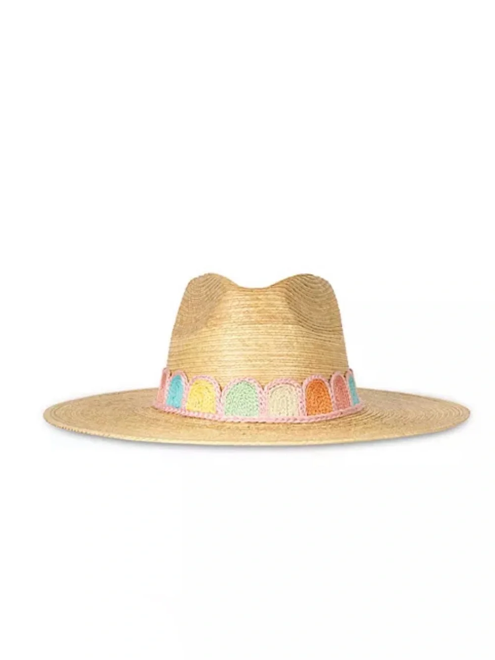Sunshine Tienda Pastel Kandy Crochet Palm Straw Hat - Picture 1 of 4